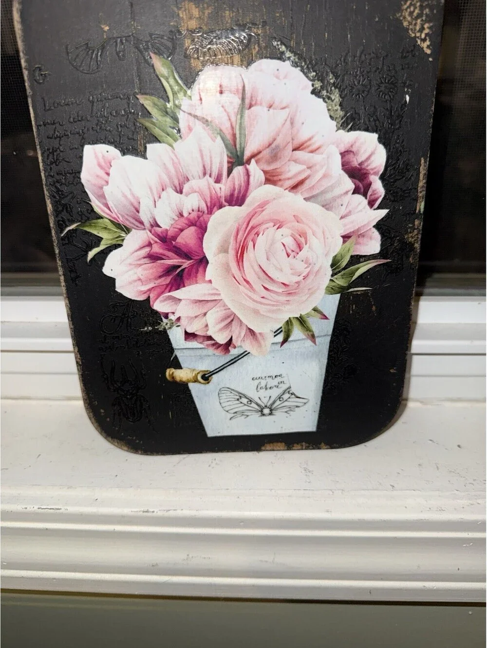 Vintage inspired Floral Wooden Decorative Cutting Board, cottagecore, country